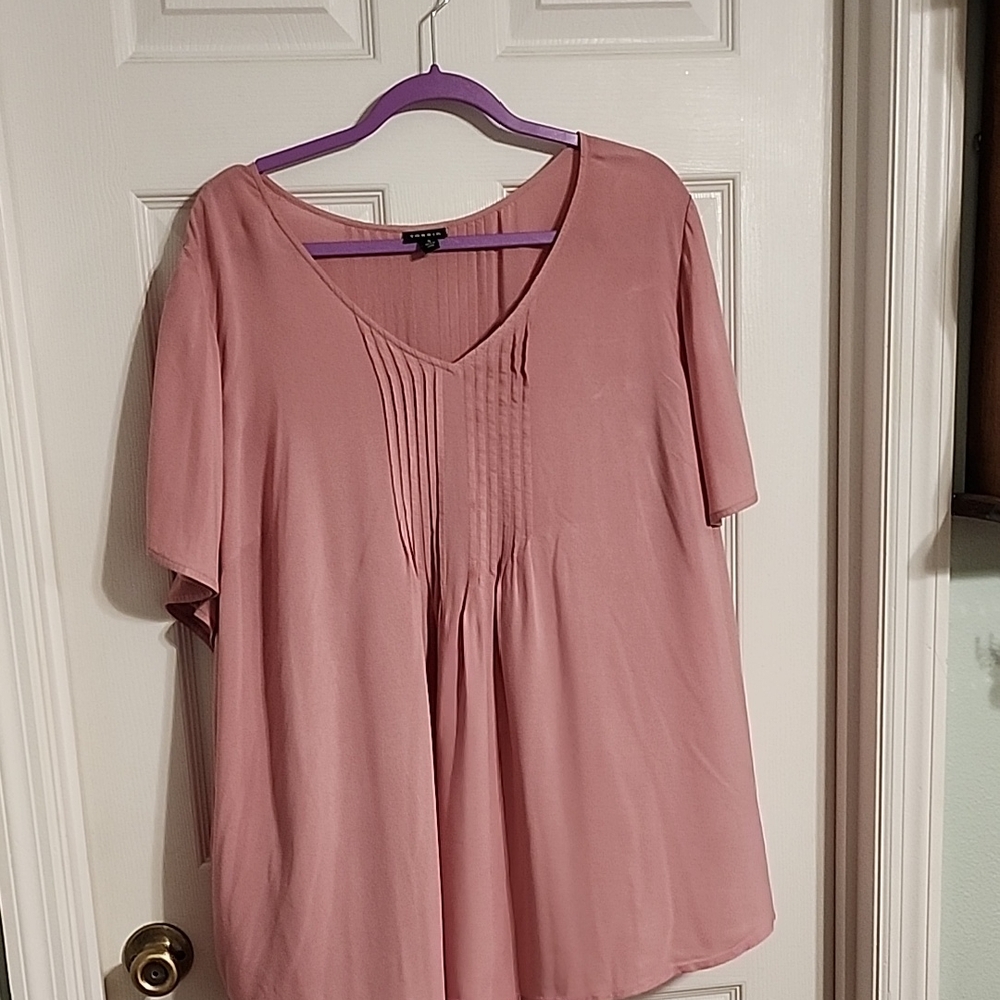 Torrid Blush Pink V-Neck Blouse